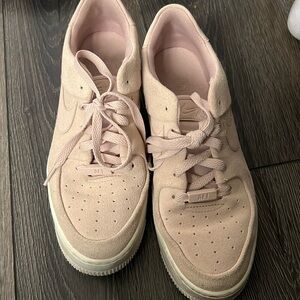 Nike AF1 Platform Blush Pink Suede size 9
